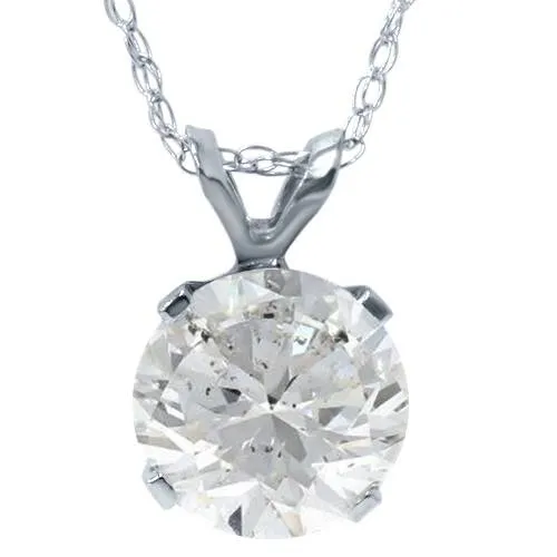 1 1/2ct Solitaire Diamond Pendant Necklace & 18