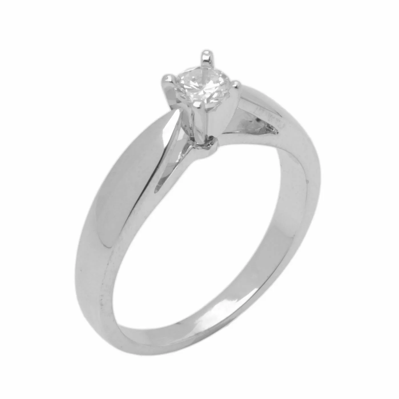 14k Solid Gold Elegant ladies Modern Tapered Round Solitaire Ring D2106v