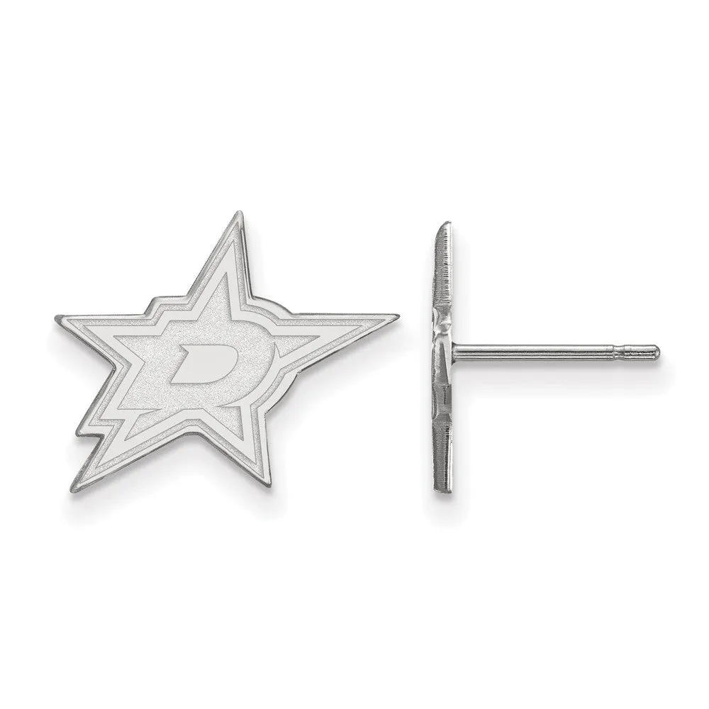 14k White Gold NHL Dallas Stars Small Post Earrings