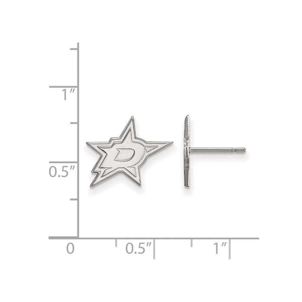 14k White Gold NHL Dallas Stars Small Post Earrings