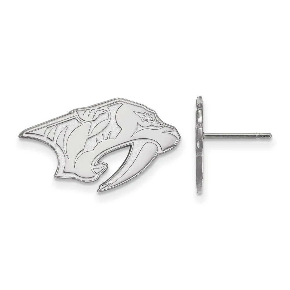 14k White Gold NHL Nashville Predators Small Post Earrings