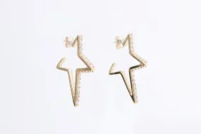 14k Yellow Gold 1.00tcw Diamond Star Earrings (6.01g.)