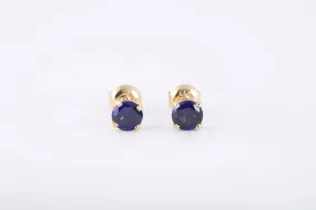 14k Yellow Gold 2.00tcw Sapphire Stud Earrings (1.11g.)