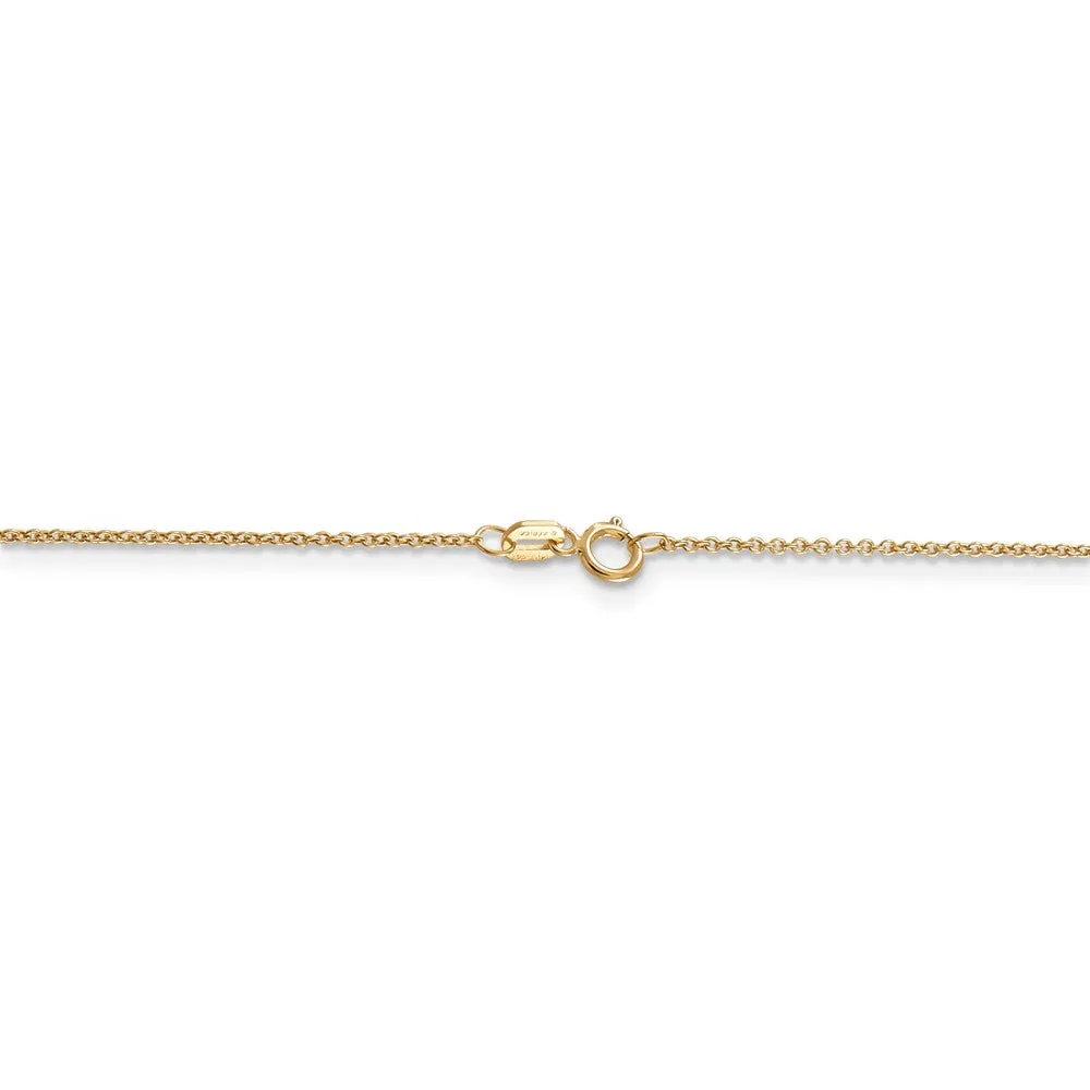 14k Yellow Gold Diamond Cut Floral Swirl (38mm) Necklace