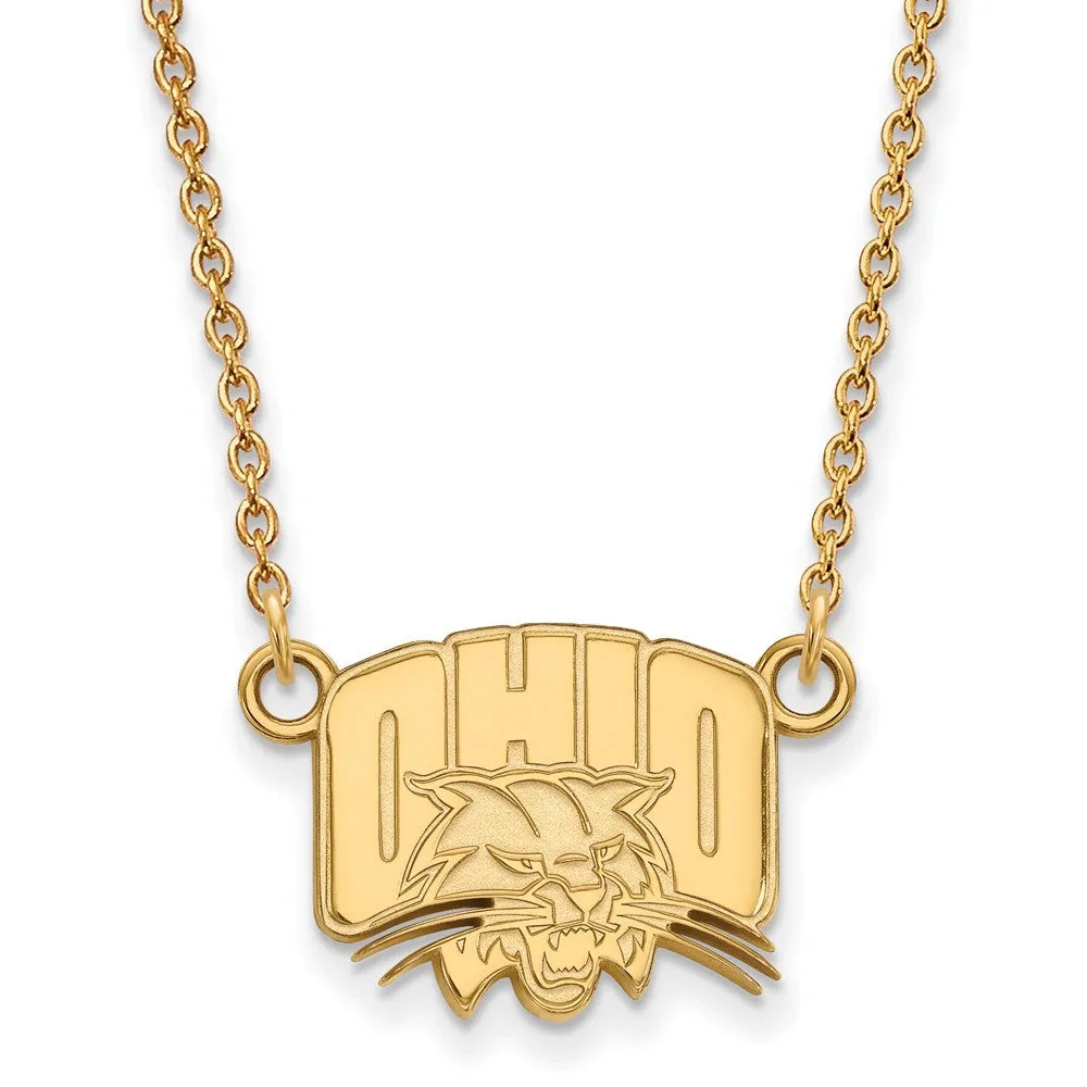 14k Yellow Gold Ohio U Small Pendant Necklace