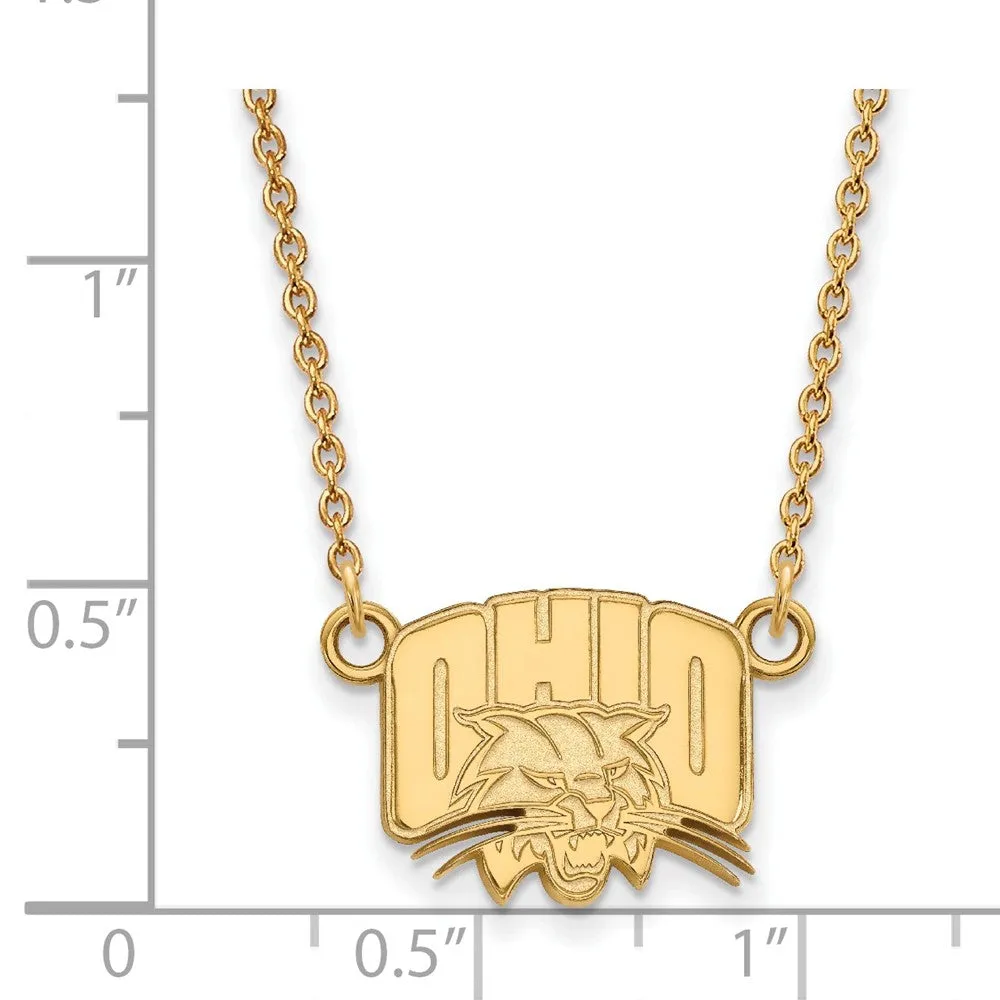 14k Yellow Gold Ohio U Small Pendant Necklace