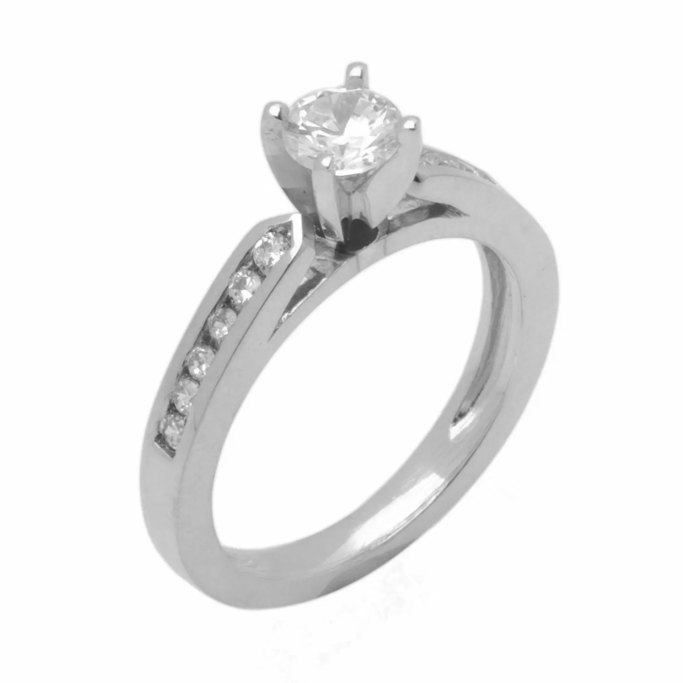 18k Solid Gold Elegant Ladies Modern Simple Prong Solitaire Ring D2142v