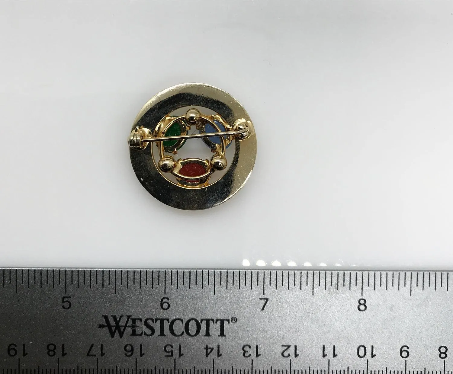 1950s Circular Egyptian Revival Scarab Brooch