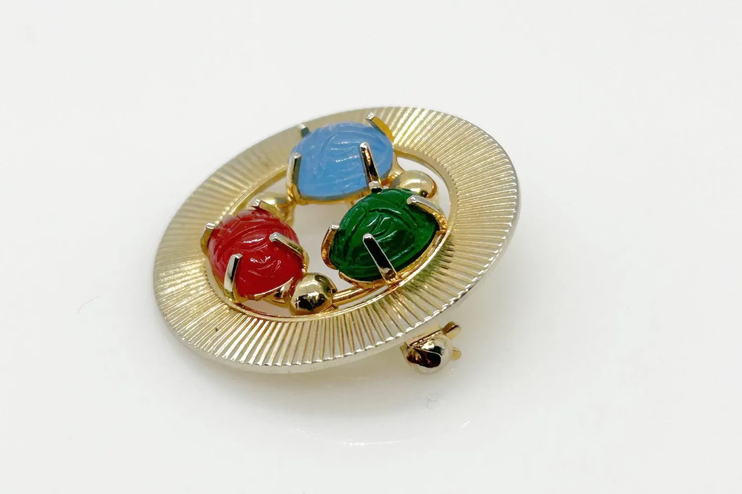 1950s Circular Egyptian Revival Scarab Brooch