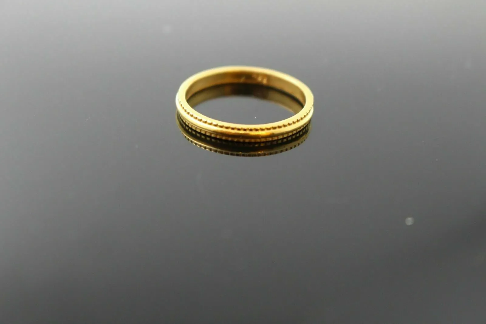 22k 22ct Solid Gold Engagement Millgrain Band Mens Ring SIZE 8 RESIZABLE r1680