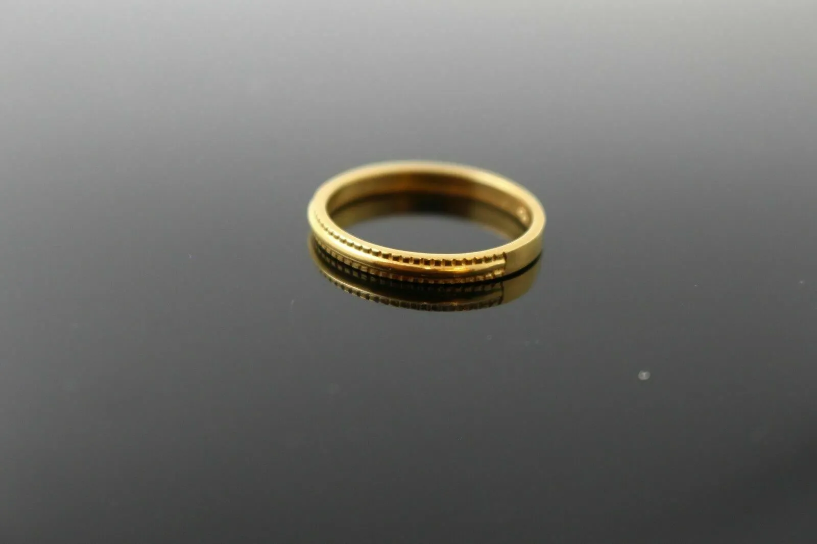 22k 22ct Solid Gold Engagement Millgrain Band Mens Ring SIZE 8 RESIZABLE r1680