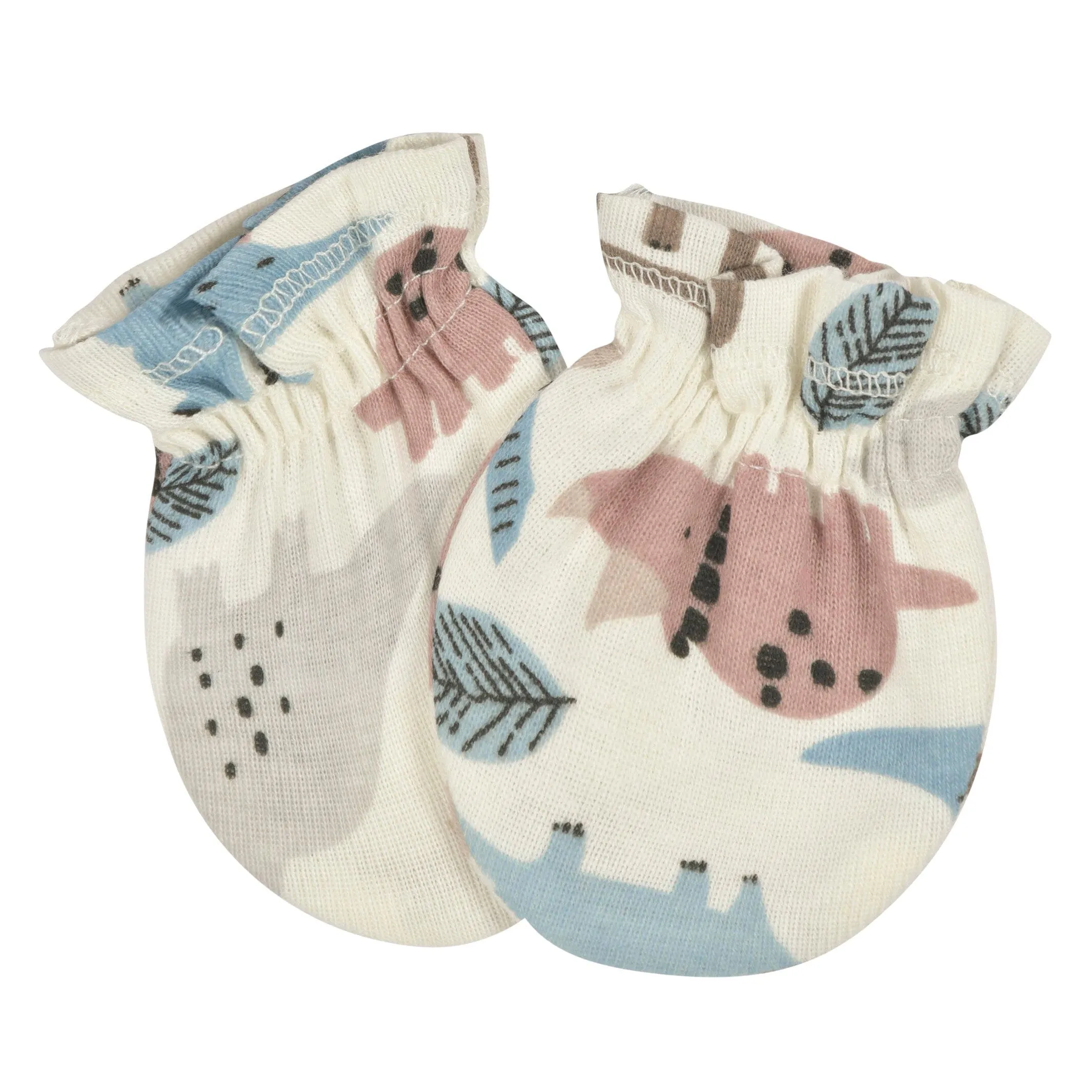 3-Pack Baby Boys Dino No Scratch Mittens