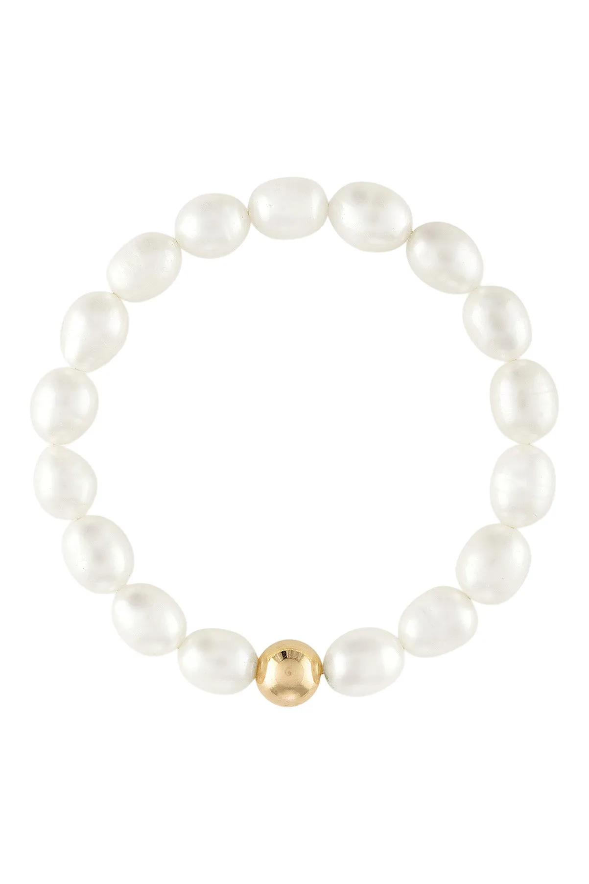 Alexa Leigh Pearl Girl Bracelet with Yellow Gold Ball