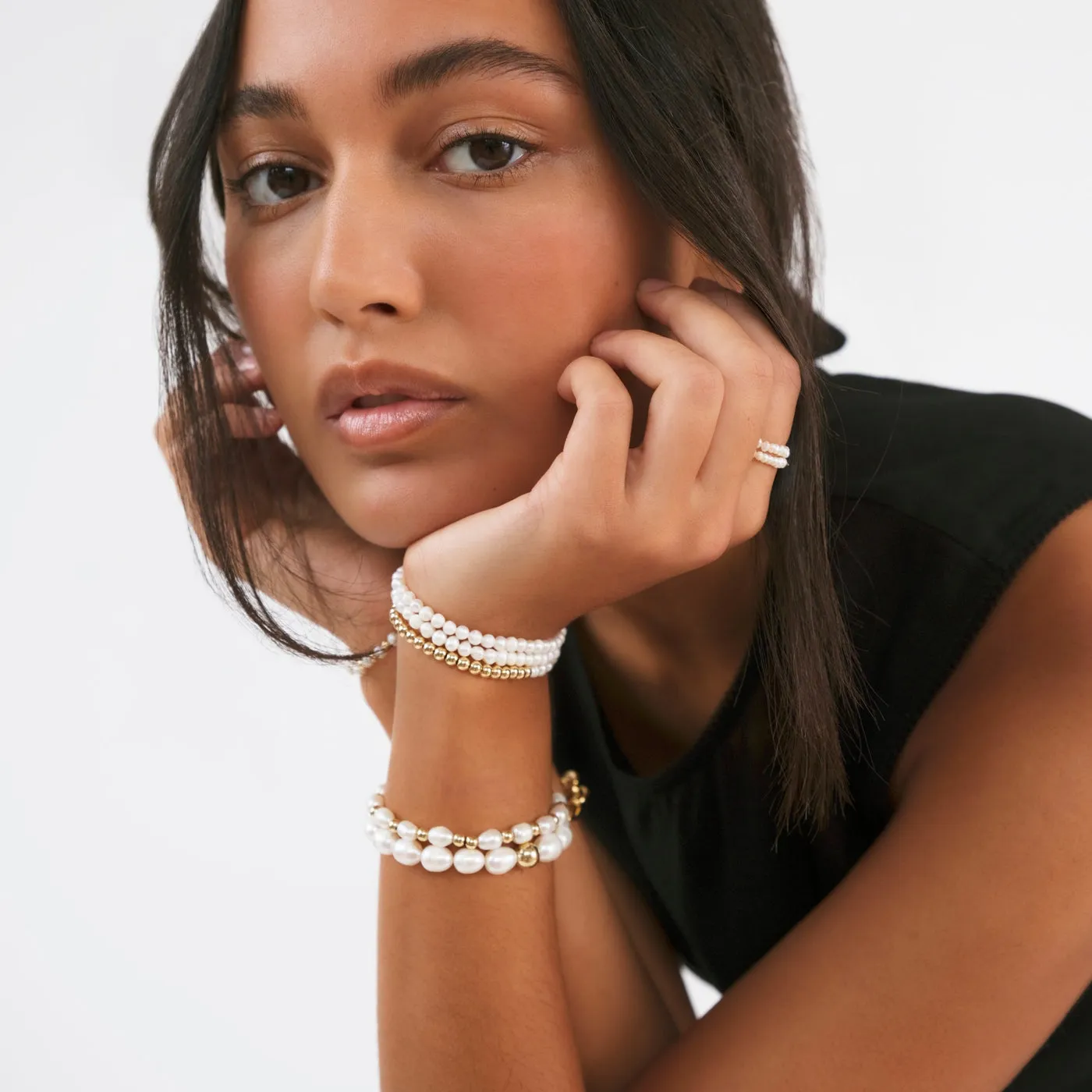 Alexa Leigh Pearl Girl Bracelet with Yellow Gold Ball