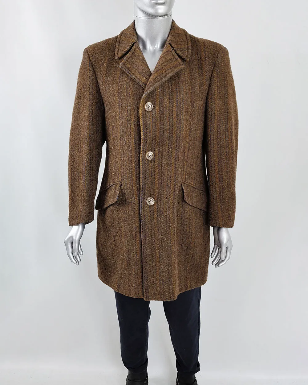 Alexandre of London Vintage Mens Wool & Cashmere Coat, 1970s