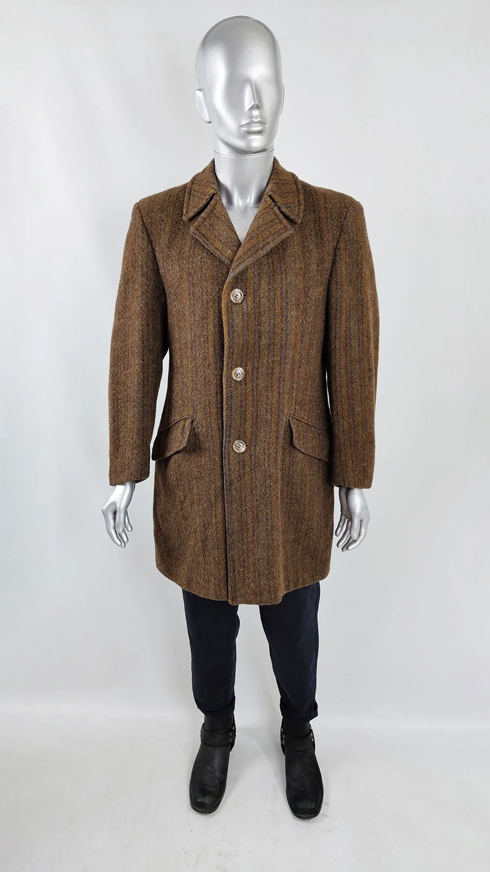 Alexandre of London Vintage Mens Wool & Cashmere Coat, 1970s