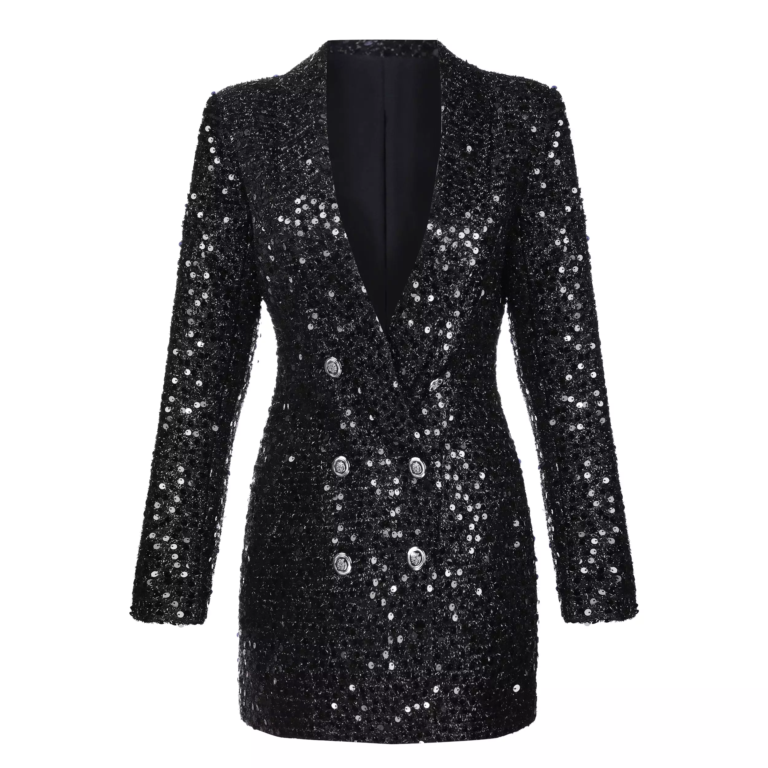 Algester Black Sequin Mini Blazer Dress