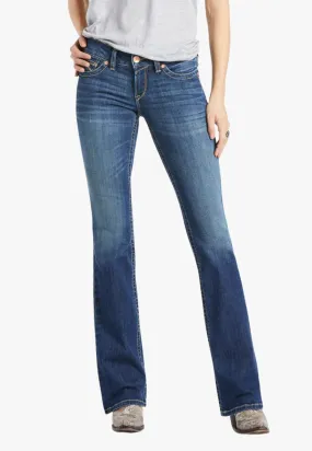 Ariat Womens REAL Mid Rise Arrow Fit Boot Cut Jean