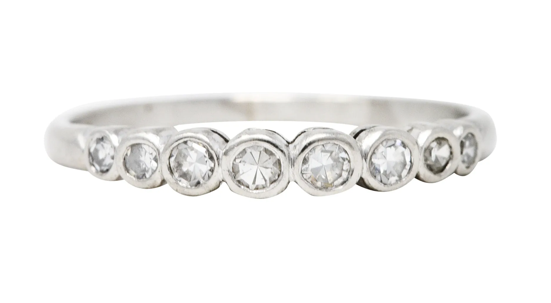 Art Deco 0.25 CTW Diamond Platinum Wedding Band Ring