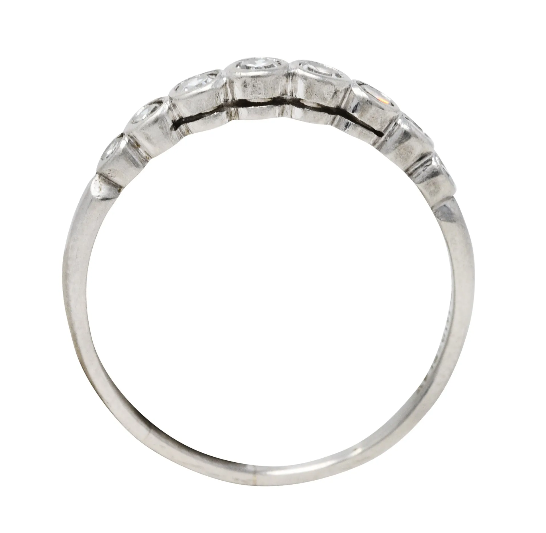 Art Deco 0.25 CTW Diamond Platinum Wedding Band Ring