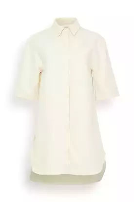 Basava Shirt Dress in Rice Ivory