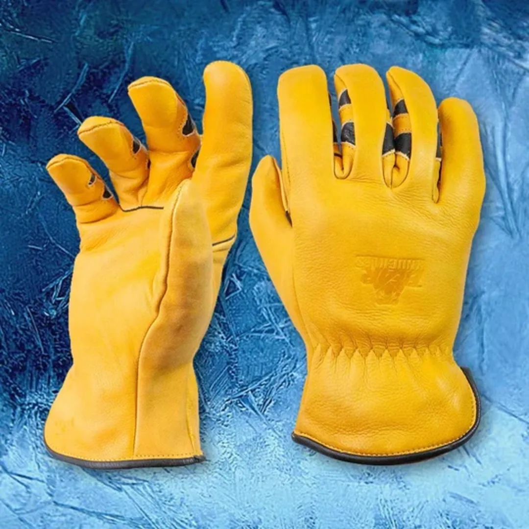 Bear Knuckles Fleece-Lined Water Resistant Leather Cowhide Driver Gloves 