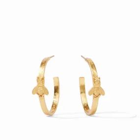 Bee Hoop Earrings Gold Medium by Julie Vos