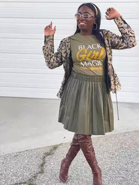 BLM - Black Girl Magic Shirt - Military Green