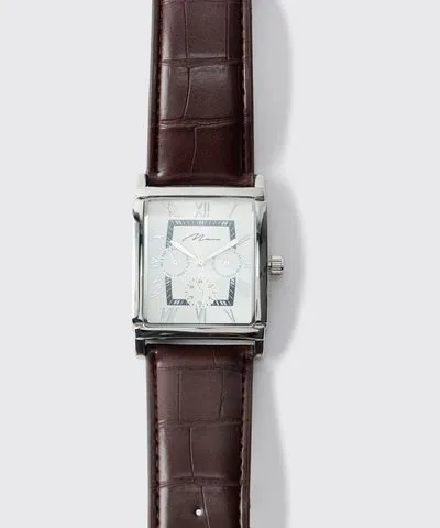 boohoo Mens Man Signature Classic Square Watch