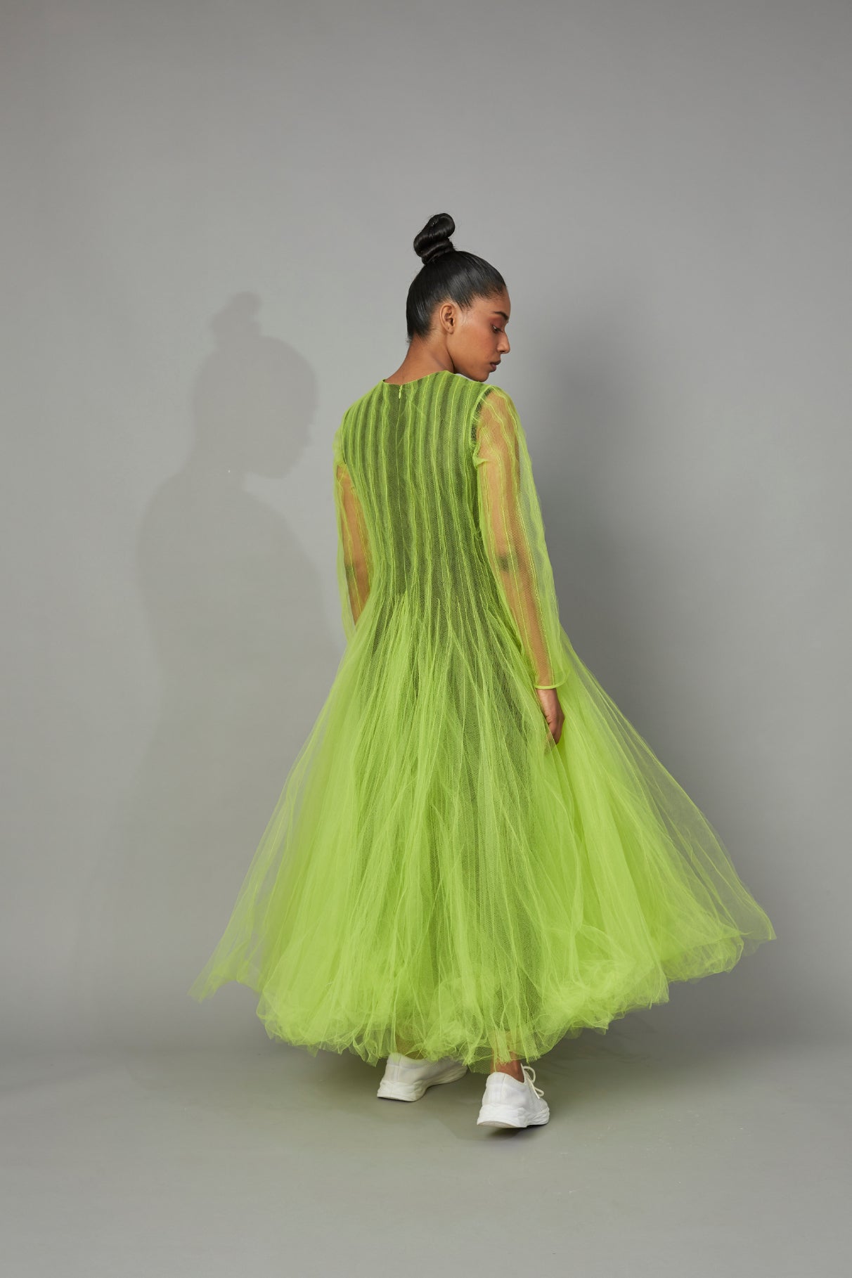 BOTTLE BRUSH TULLE DRESS LIME