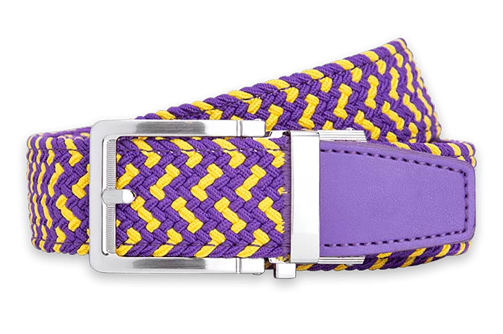 Braided Purple & Gold, 1 3/8 Strap, Golf Belt