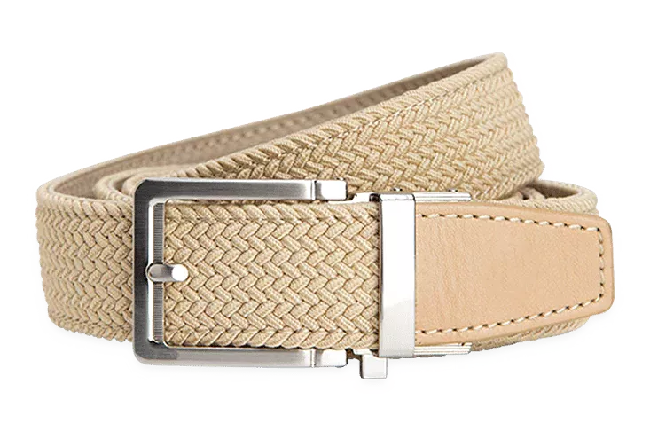 Braided Tan, 1 3/8 Strap, Golf Belt