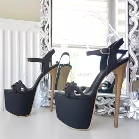 Brown Ankle Strap High Heel Platform Sandals