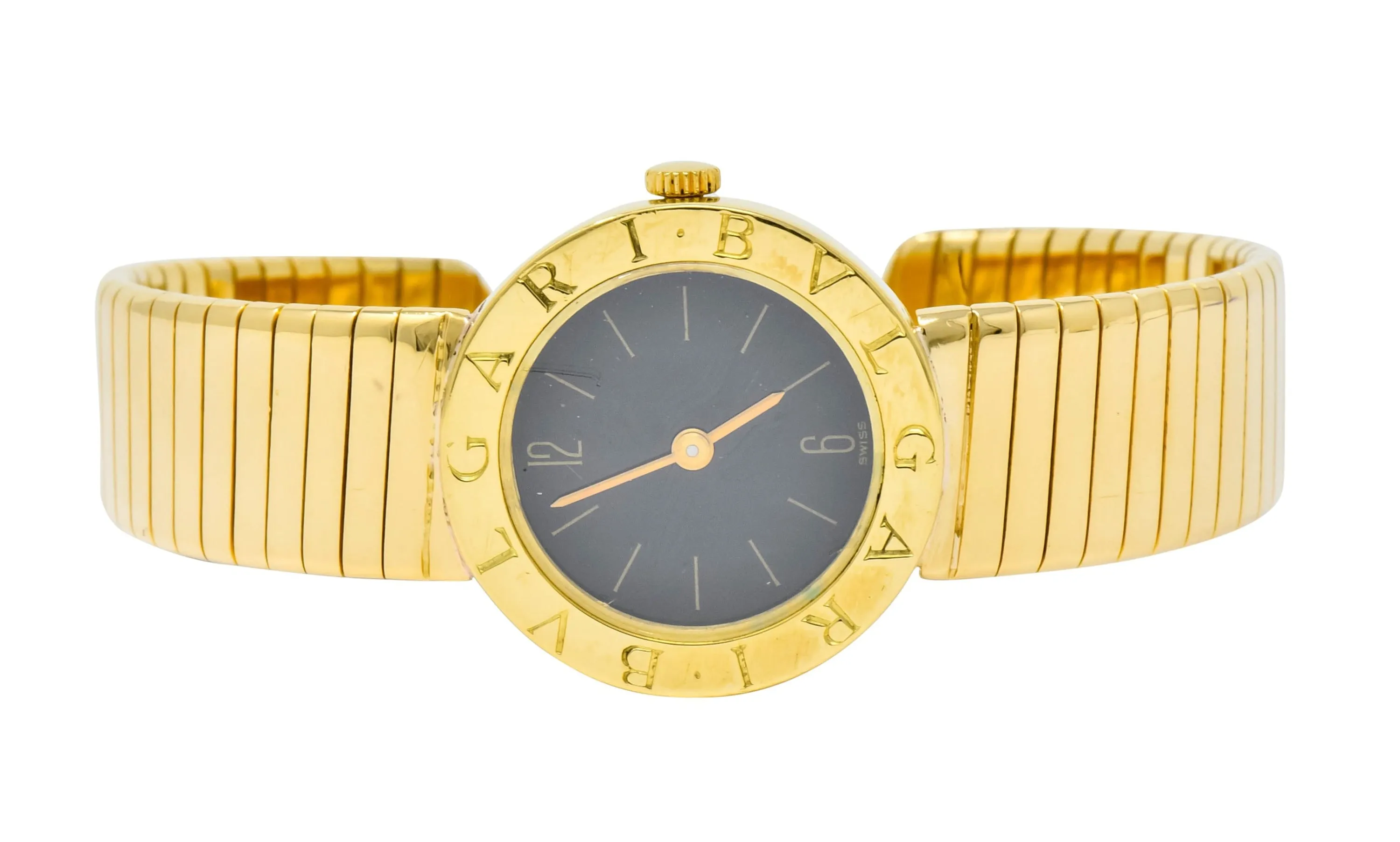 Bulgari 18 Karat Yellow Gold Tubogas Serpenti Flex Band Quartz Wrist Watch