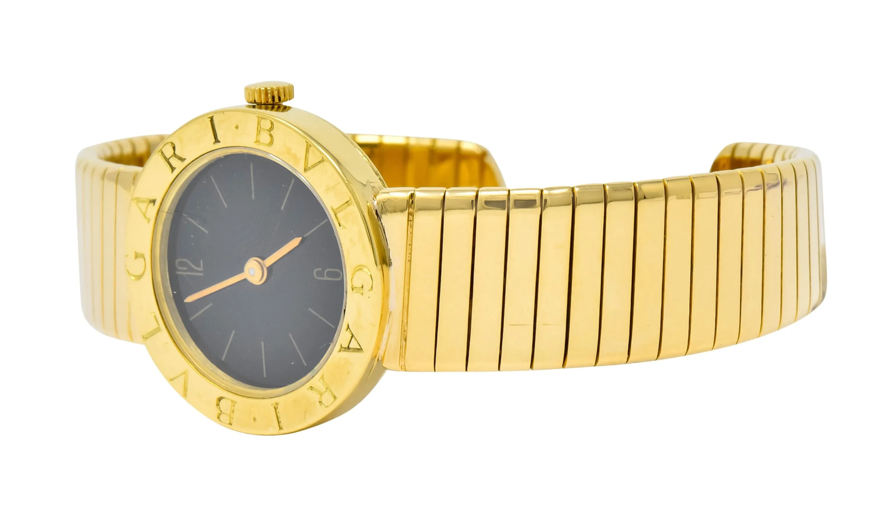 Bulgari 18 Karat Yellow Gold Tubogas Serpenti Flex Band Quartz Wrist Watch