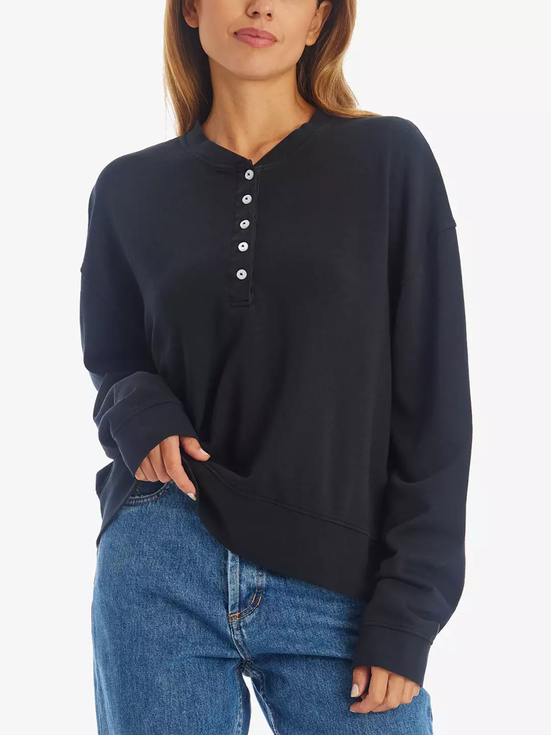 Button Up Crew Sweater