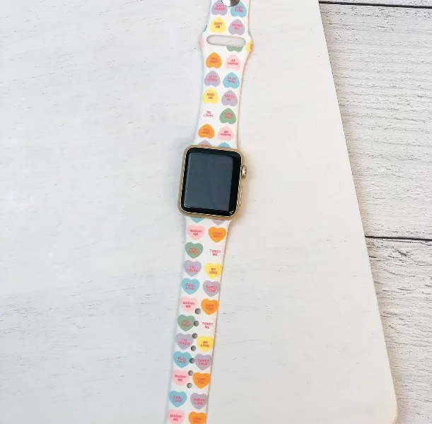 Candy Hearts Silicone Watch Band