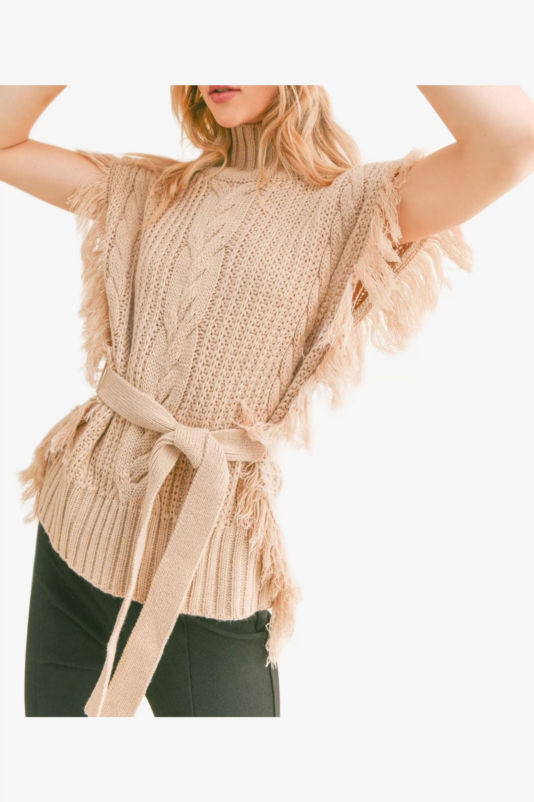 Can't Help It Fringe Side Sweater Vest