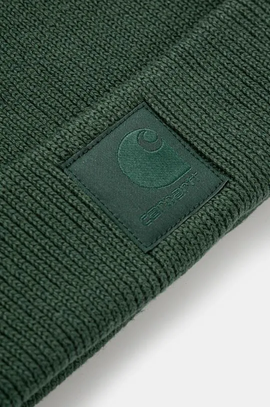 Carhartt WIP cotton beanie Dawson Beanie green color thick knit I033843.29UXX