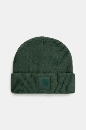 Carhartt WIP cotton beanie Dawson Beanie green color thick knit I033843.29UXX