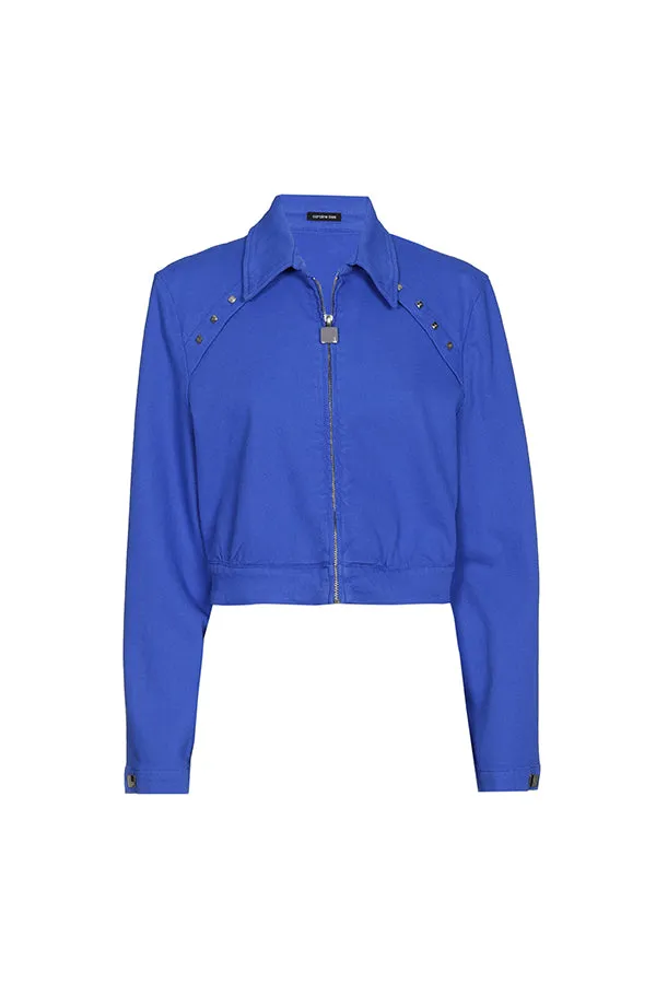 Caroline Biss ELECTRIC BLUE SHORT ZIPPED JACKET