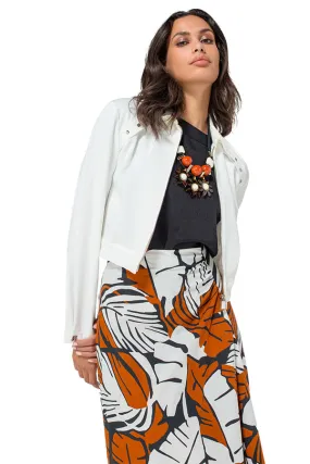 Caroline Biss OFF WHITE SHORT ZIPPED JACKET