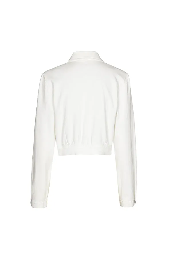 Caroline Biss OFF WHITE SHORT ZIPPED JACKET