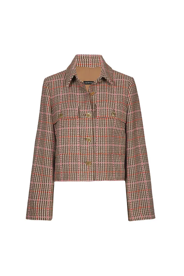 Caroline Biss SHORT PRINCE OF WALES CHECK JACKET