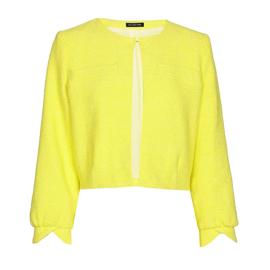 Caroline Biss YELLOW BOUCLETTE SHORT JACKET