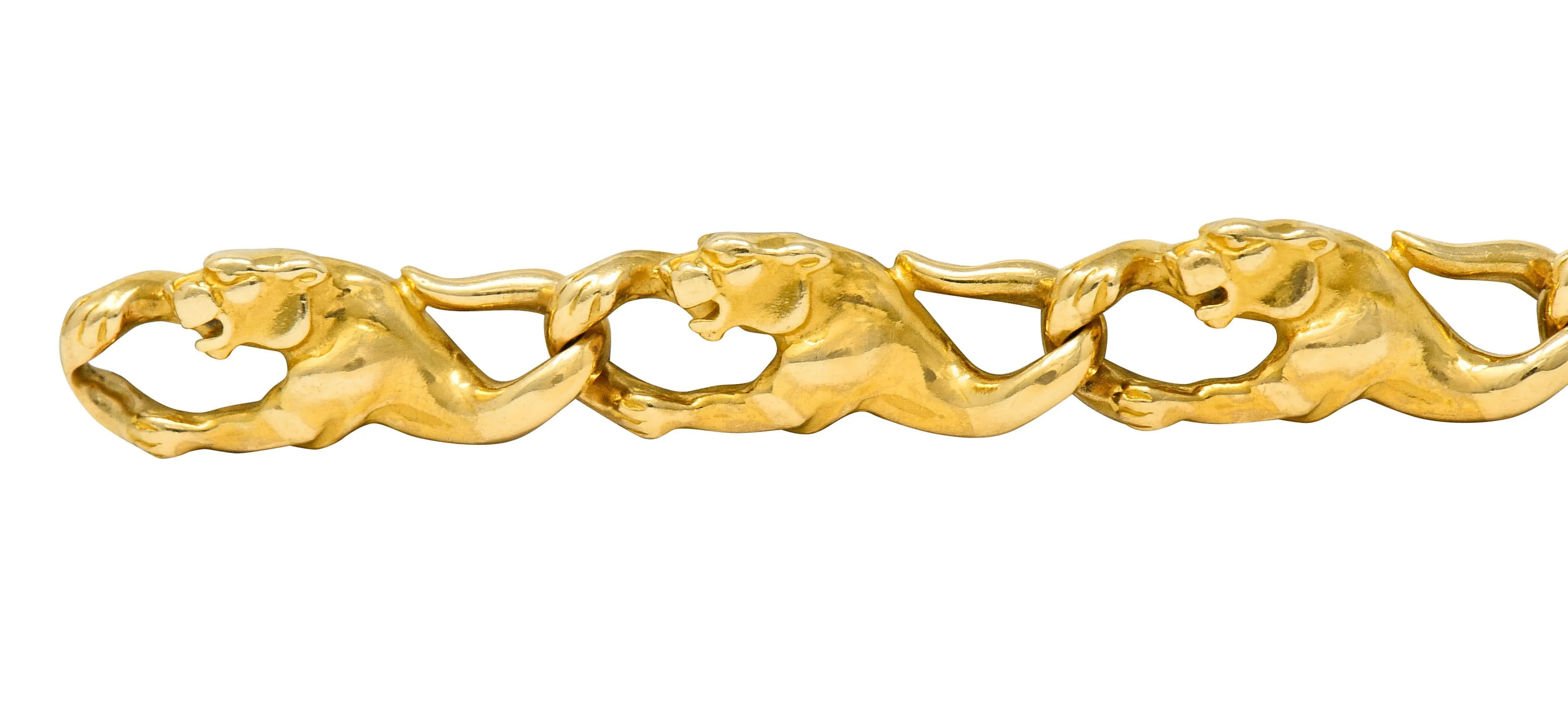 Carrera Y Carrera Vintage 18 Karat Gold Panther Link Bracelet