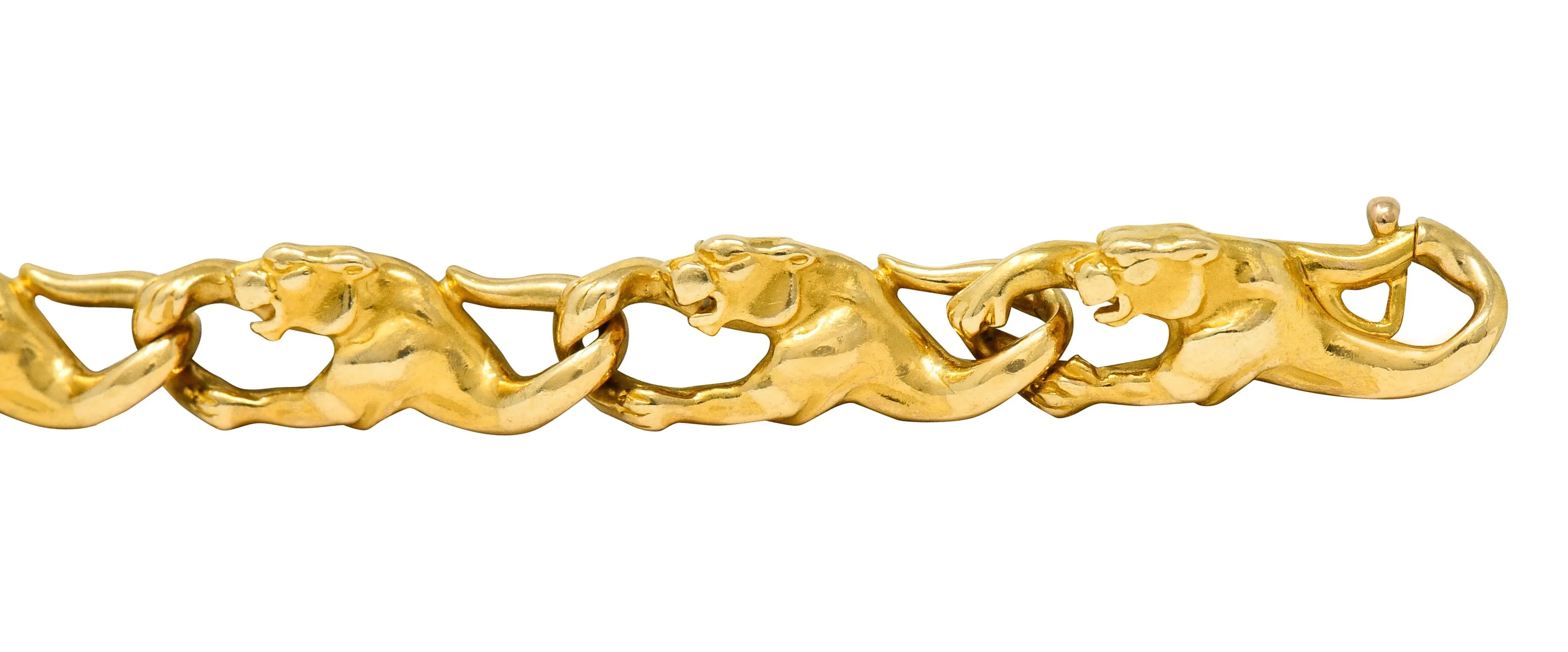 Carrera Y Carrera Vintage 18 Karat Gold Panther Link Bracelet