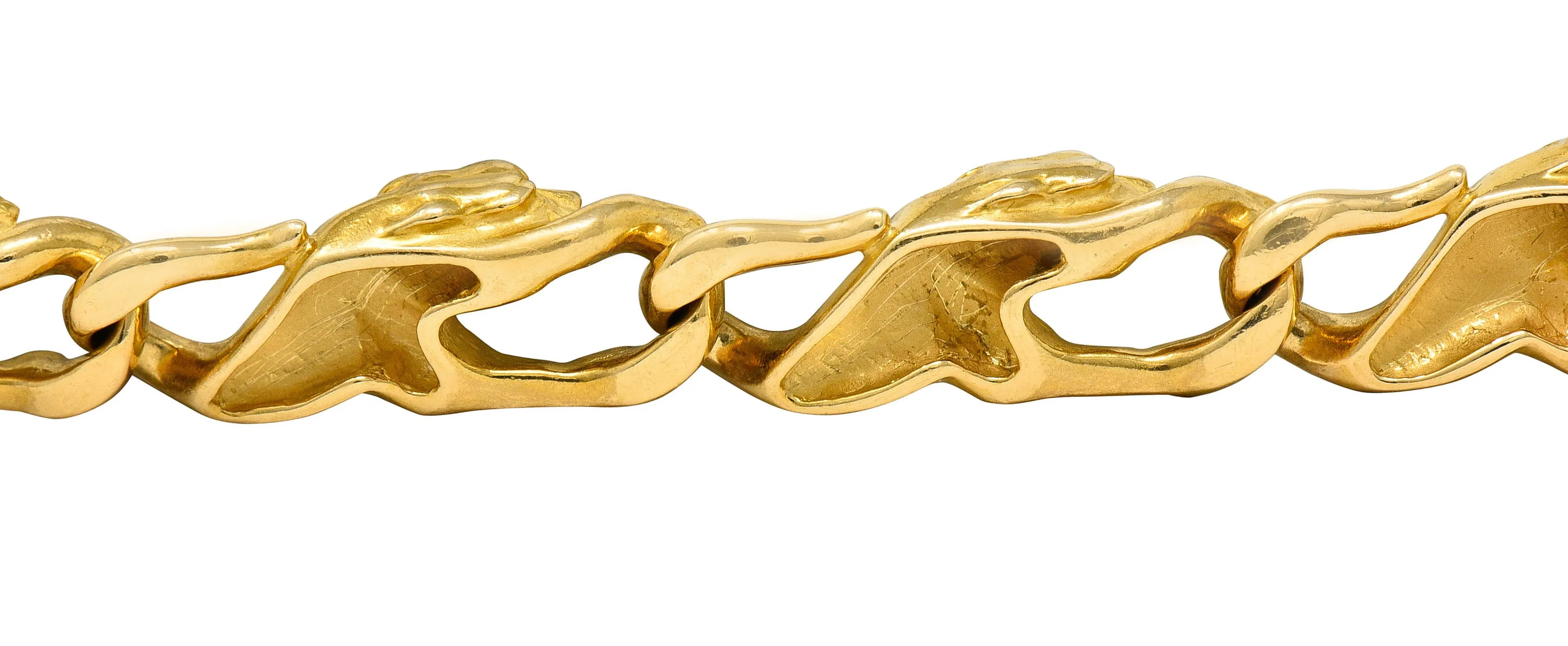 Carrera Y Carrera Vintage 18 Karat Gold Panther Link Bracelet