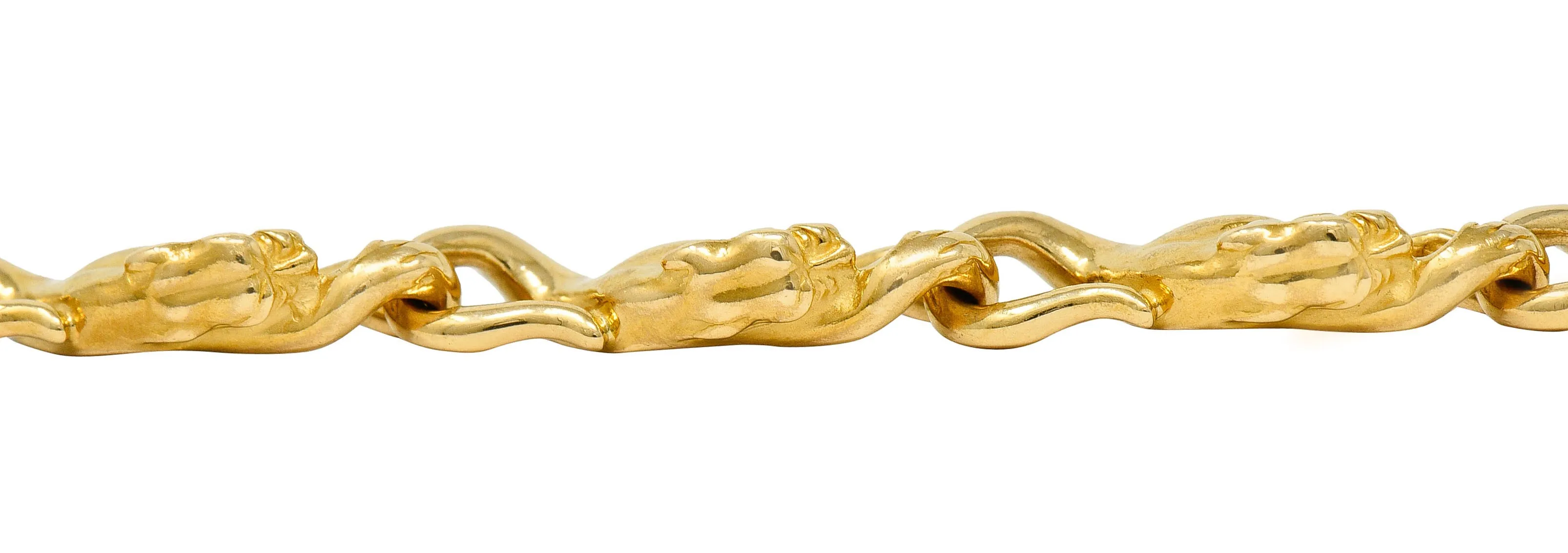 Carrera Y Carrera Vintage 18 Karat Gold Panther Link Bracelet