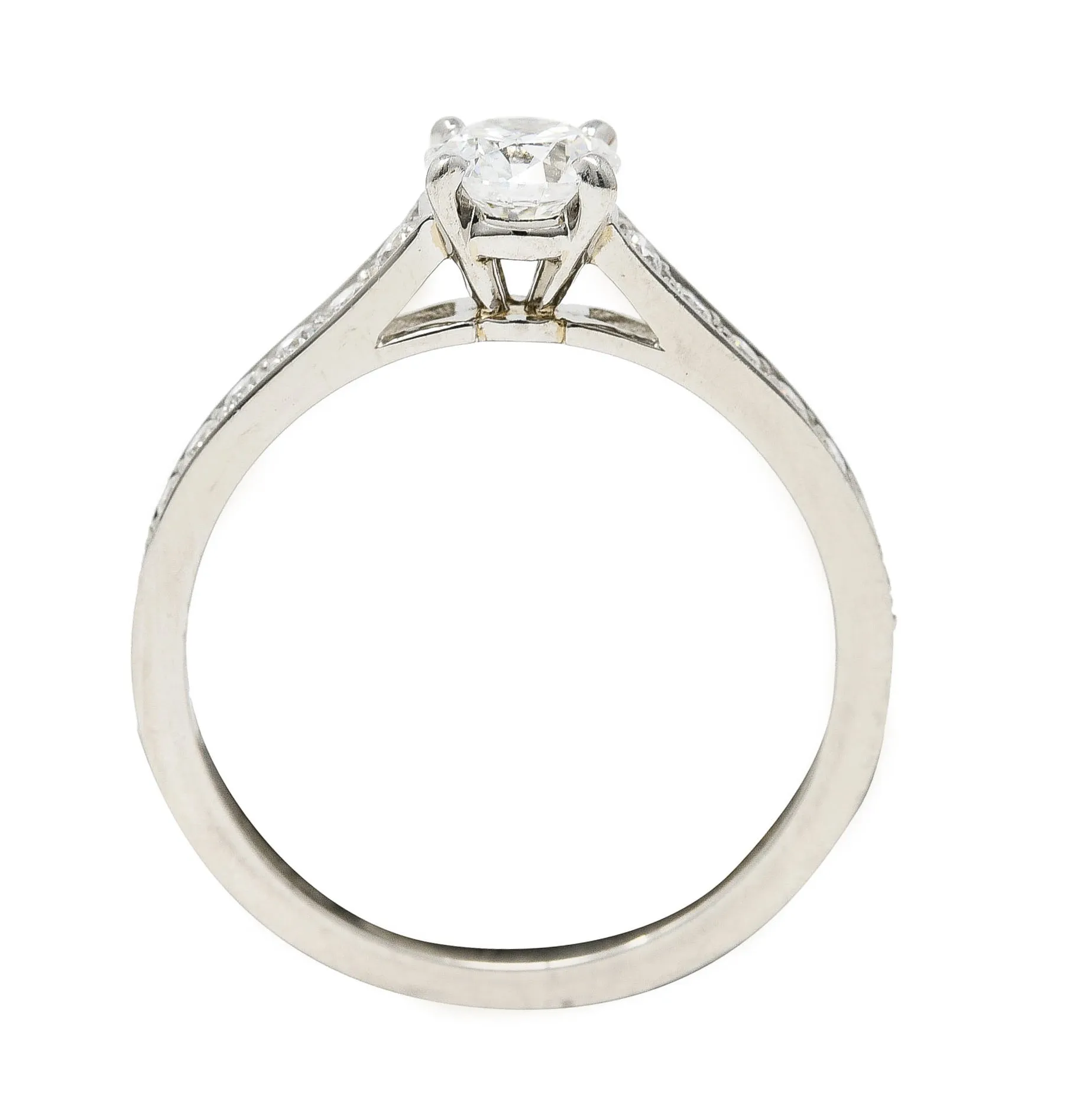 Cartier French Contemporary 0.42 CTW Transitional Cut Diamond Platinum Engagement Ring GIA